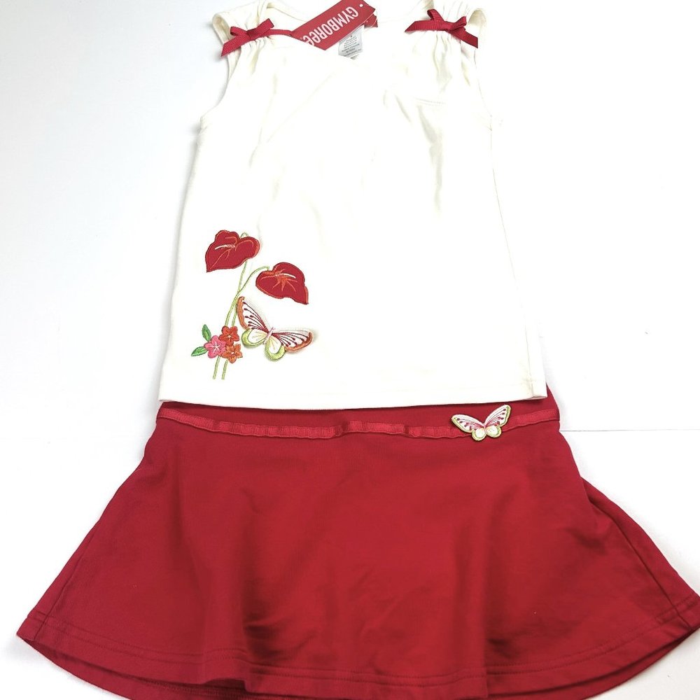NWT Gymboree Butterfly Knit Skort & Cinched Butterfly Ribbon Tank Size 6